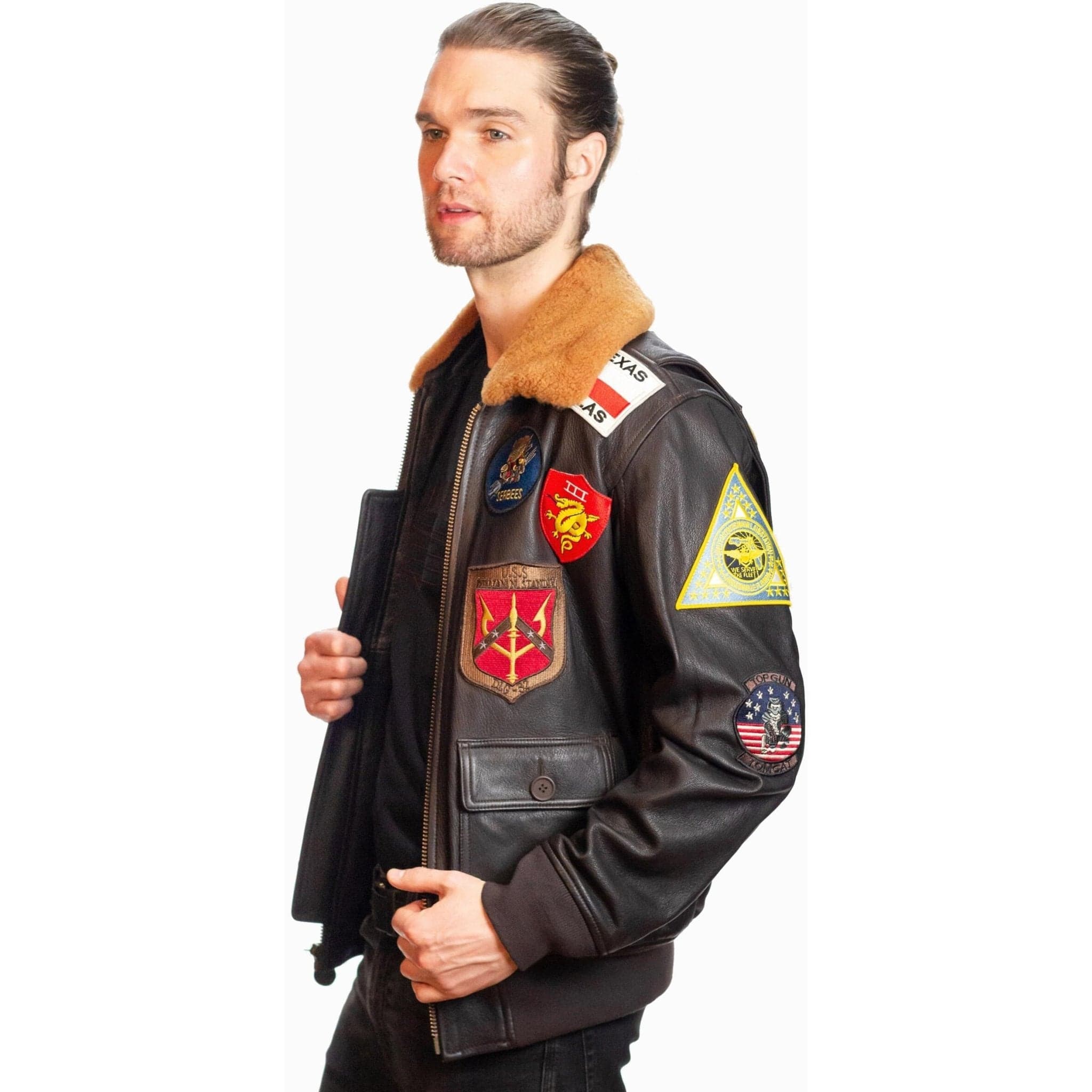 Top Gun Outerwear Top Gun® Official G-1 Leather Jacket with Patches