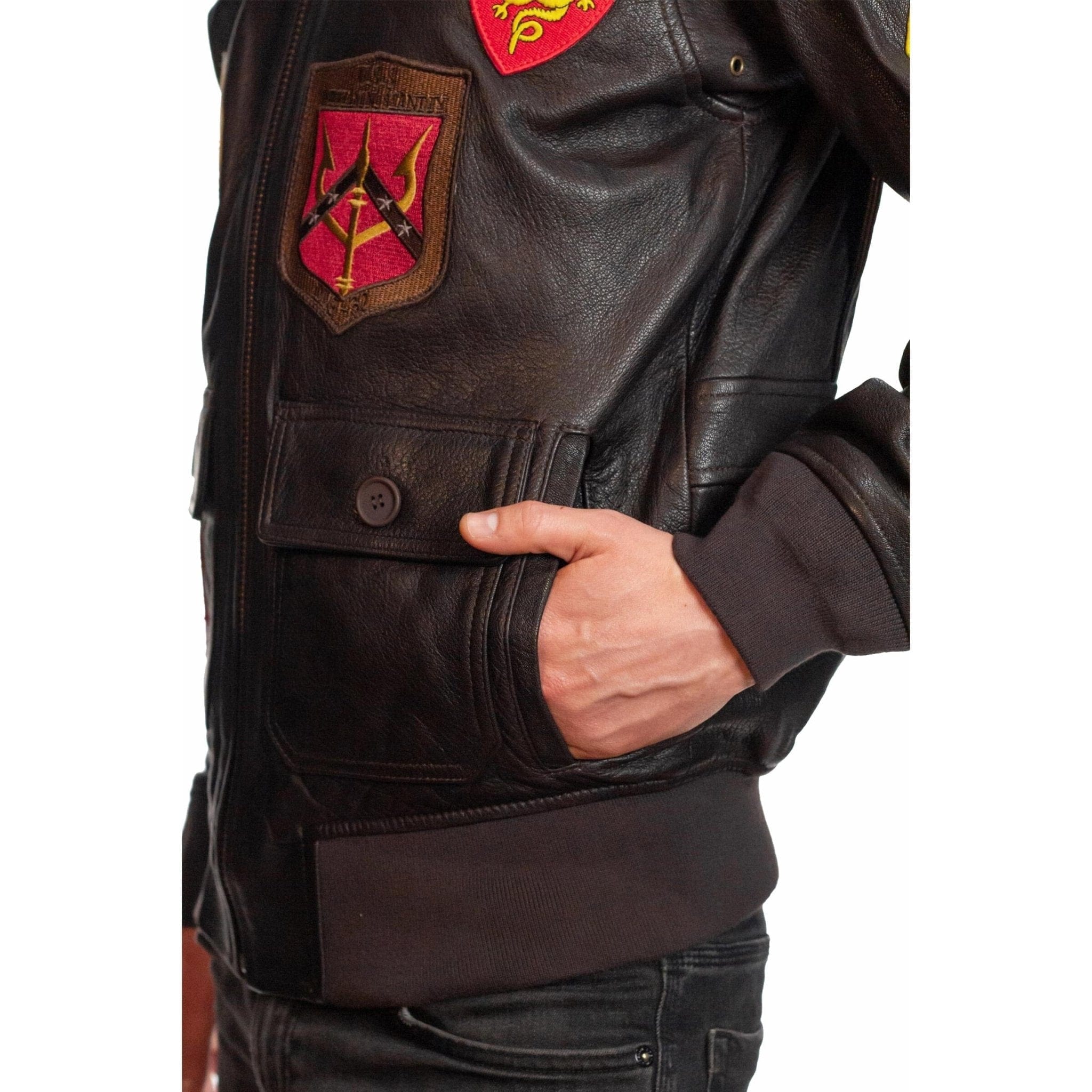 Top Gun Outerwear Top Gun® Official G-1 Leather Jacket with Patches