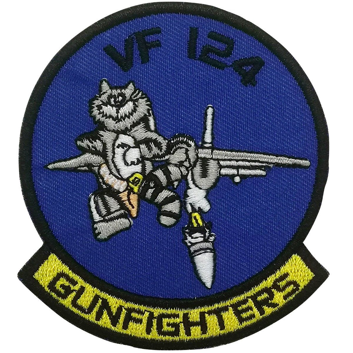 Aeroplane Apparel Company Pins Patches Lanyards Keychains Fighter Squadron 124 (VF-124) - Gunfighters Embroidered Patch (Iron On Application)