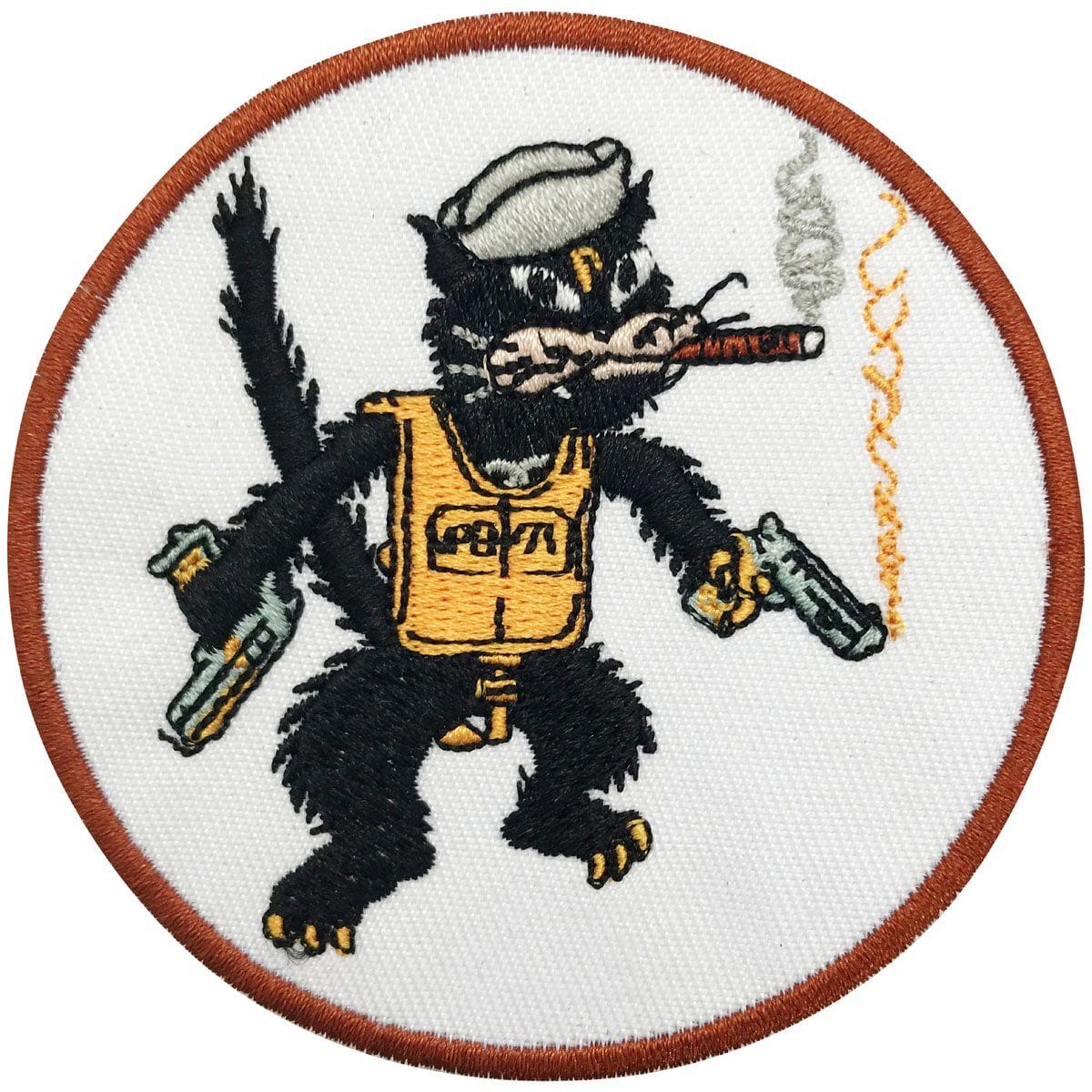 Aeroplane Apparel Company Pins Patches Lanyards Keychains Patrol Bombing Squadron 71 (VPB-71) - Black Cats Embroidered Patch (Iron On Application)