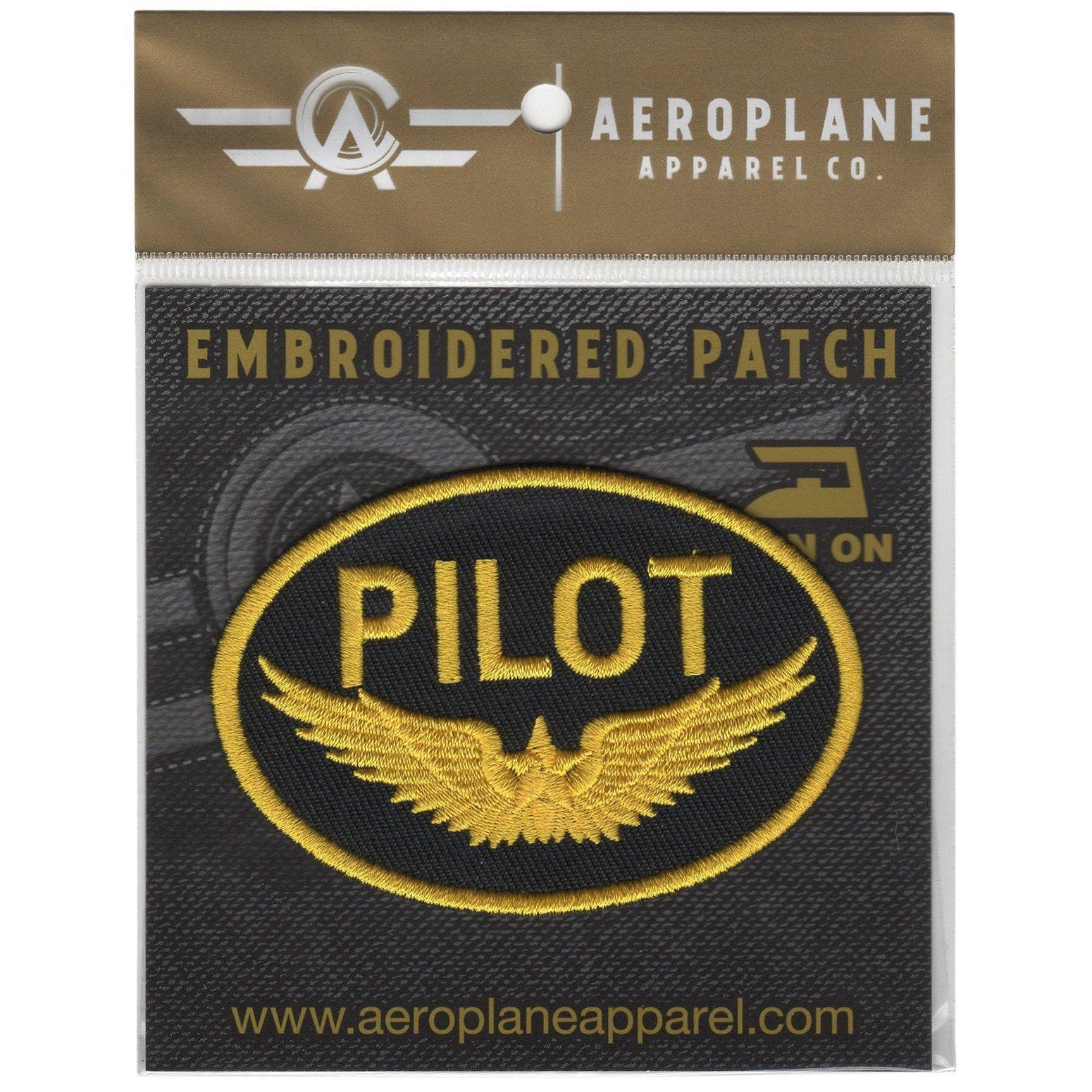 Aeroplane Apparel Company Pins Patches Lanyards Keychains Pilot Gold Wings Embroidered Patch (Iron On Application)