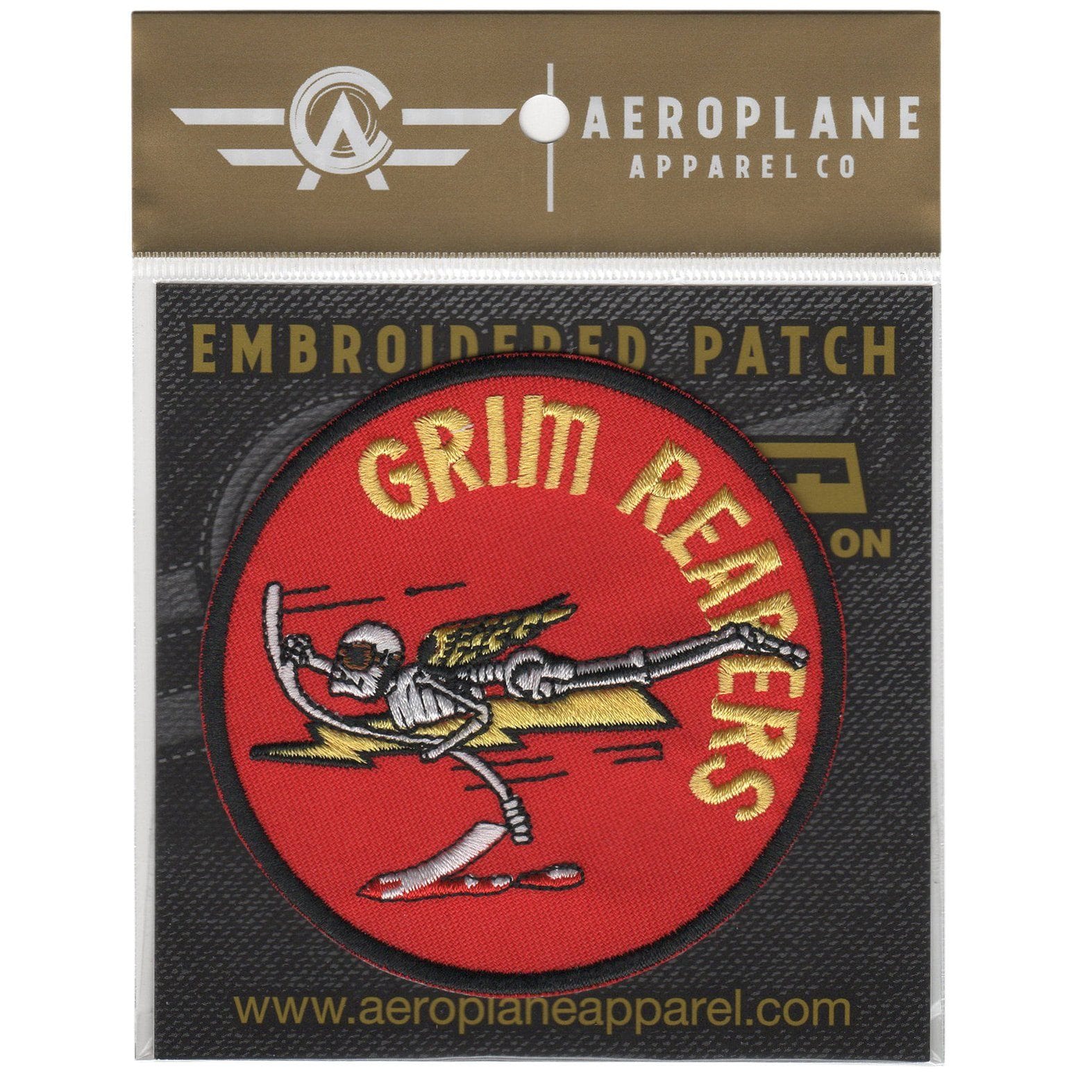 Aeroplane Apparel Company Pins Patches Lanyards Keychains Strike Fighter Squadron 101 (VFA-101) - Grim Reapers Embroidered Patch (Iron On Application)