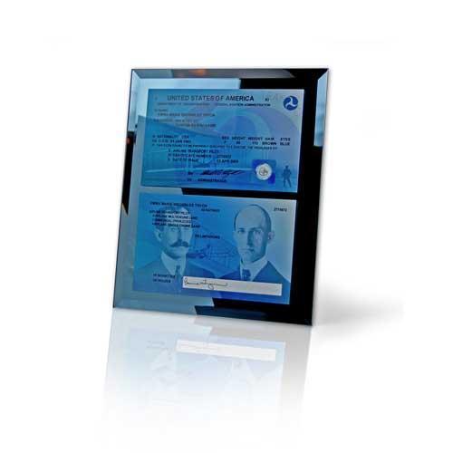 PilotMall.com Plaques Commemorative FAA License Mirrored Plaque