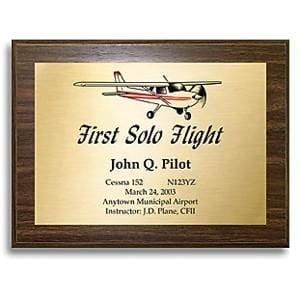 PilotMall.com Plaques First Solo Commemorative Plaque