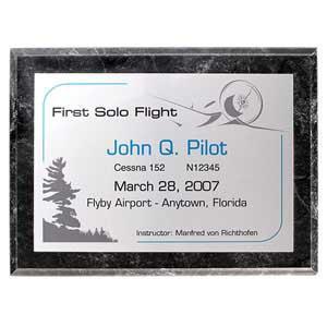 PilotMall.com Plaques First Solo Flight - Faux Marble