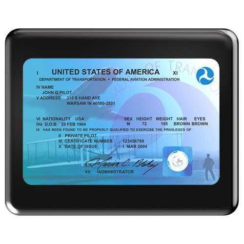 PilotMall.com Plaques Modern FAA License Plaque (Black)