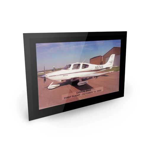 PilotMall.com Plaques Photo Plaque 9" x 12" Black Glass w/7" x 10" Aluminum Desk/Wall Mount