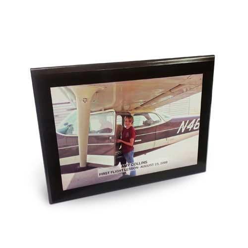 PilotMall.com Plaques Photo Plaque 9" x 12" Faux Walnut w/7" x 10" Aluminum Desk/Wall Mount