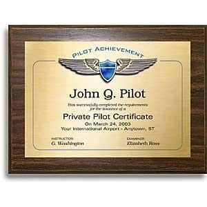 PilotMall.com Plaques Pilot Achievement Plaque - Faux Walnut