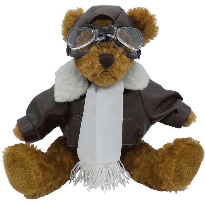 Unipak Designs Inc Plush Dark Brown Plush Pilot Bear 10"