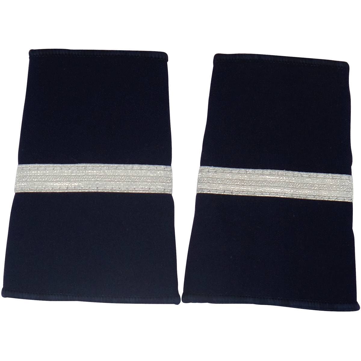 PilotMall.com Professional Pilot 1 / Silver on Blue Epaulets - Traditional Shoulder Boards for Aviators