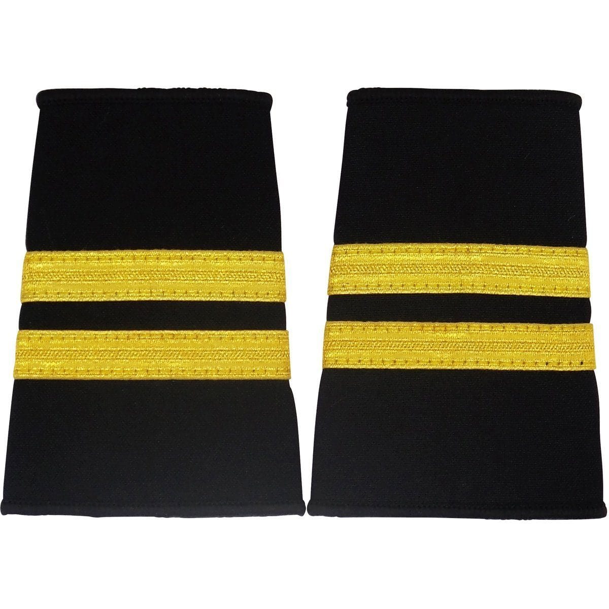 PilotMall.com Professional Pilot 2 / Gold on Black Epaulets - Traditional Shoulder Boards for Aviators