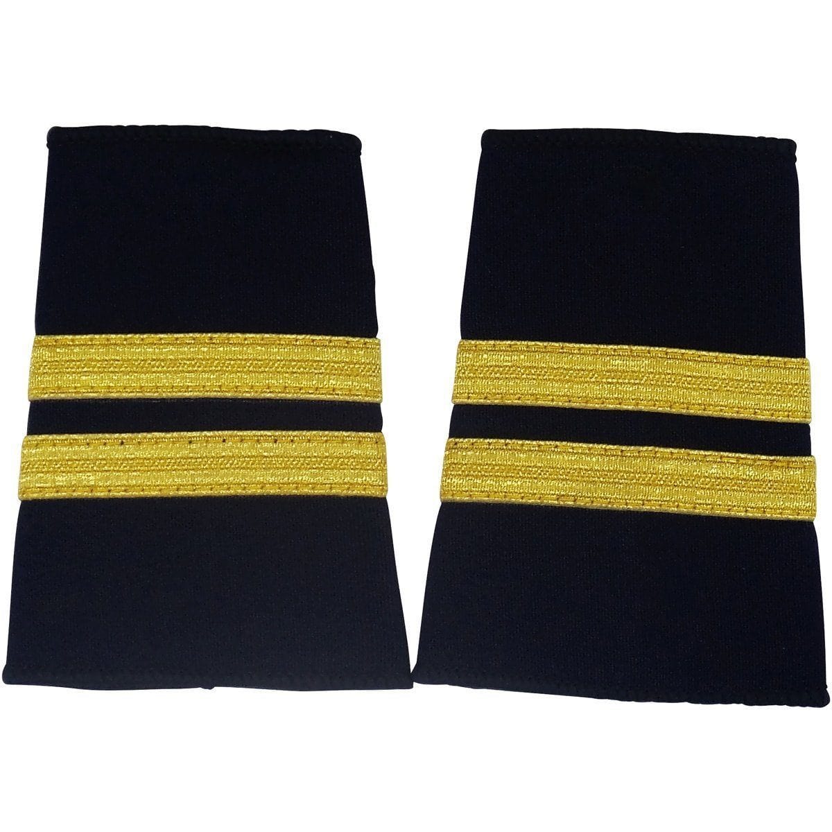 PilotMall.com Professional Pilot 2 / Gold on Blue Epaulets - Traditional Shoulder Boards for Aviators