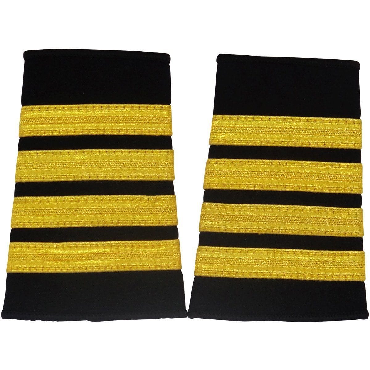 PilotMall.com Professional Pilot 4 / Gold on Black Epaulets - Traditional Shoulder Boards for Aviators