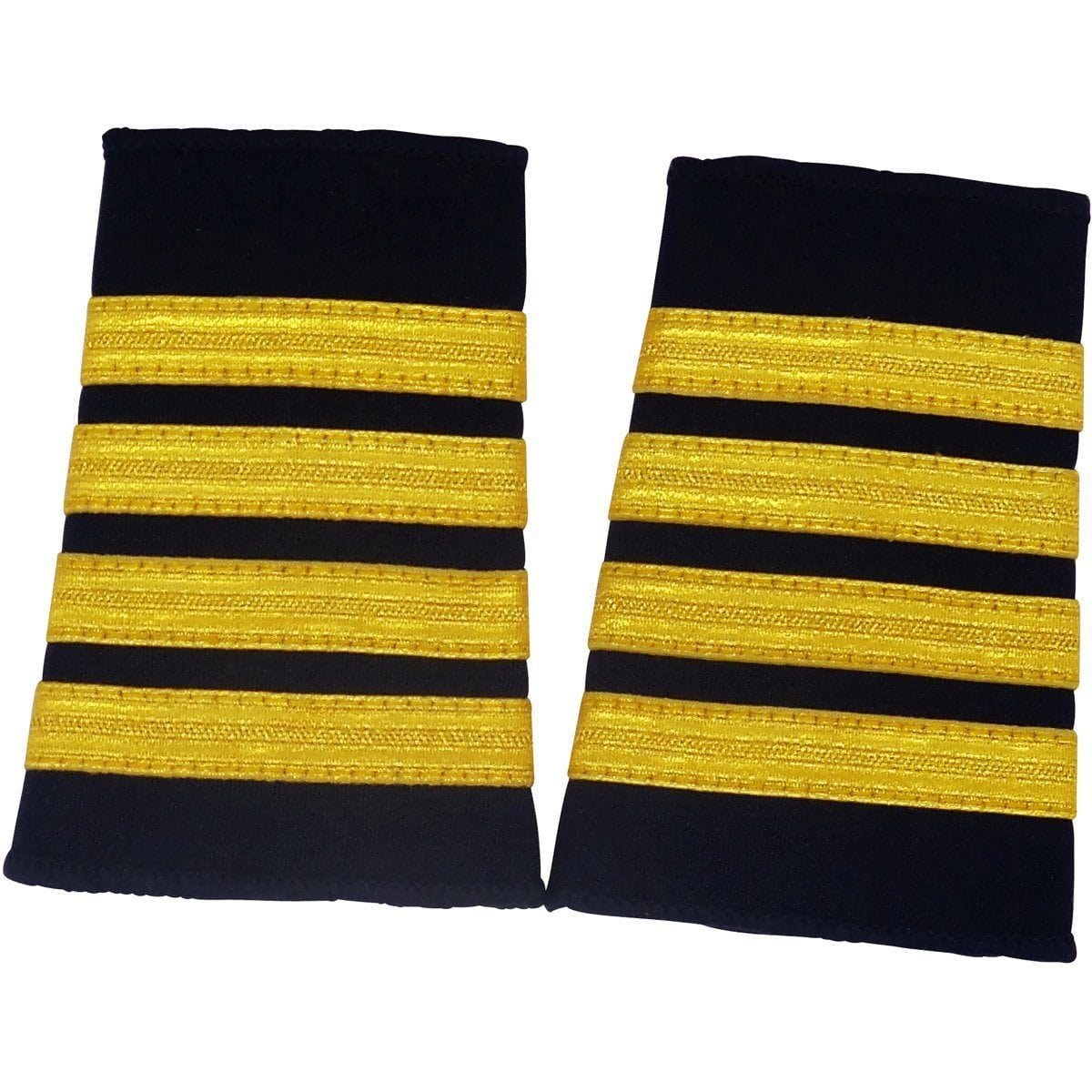 PilotMall.com Professional Pilot 4 / Gold on Blue Epaulets - Traditional Shoulder Boards for Aviators