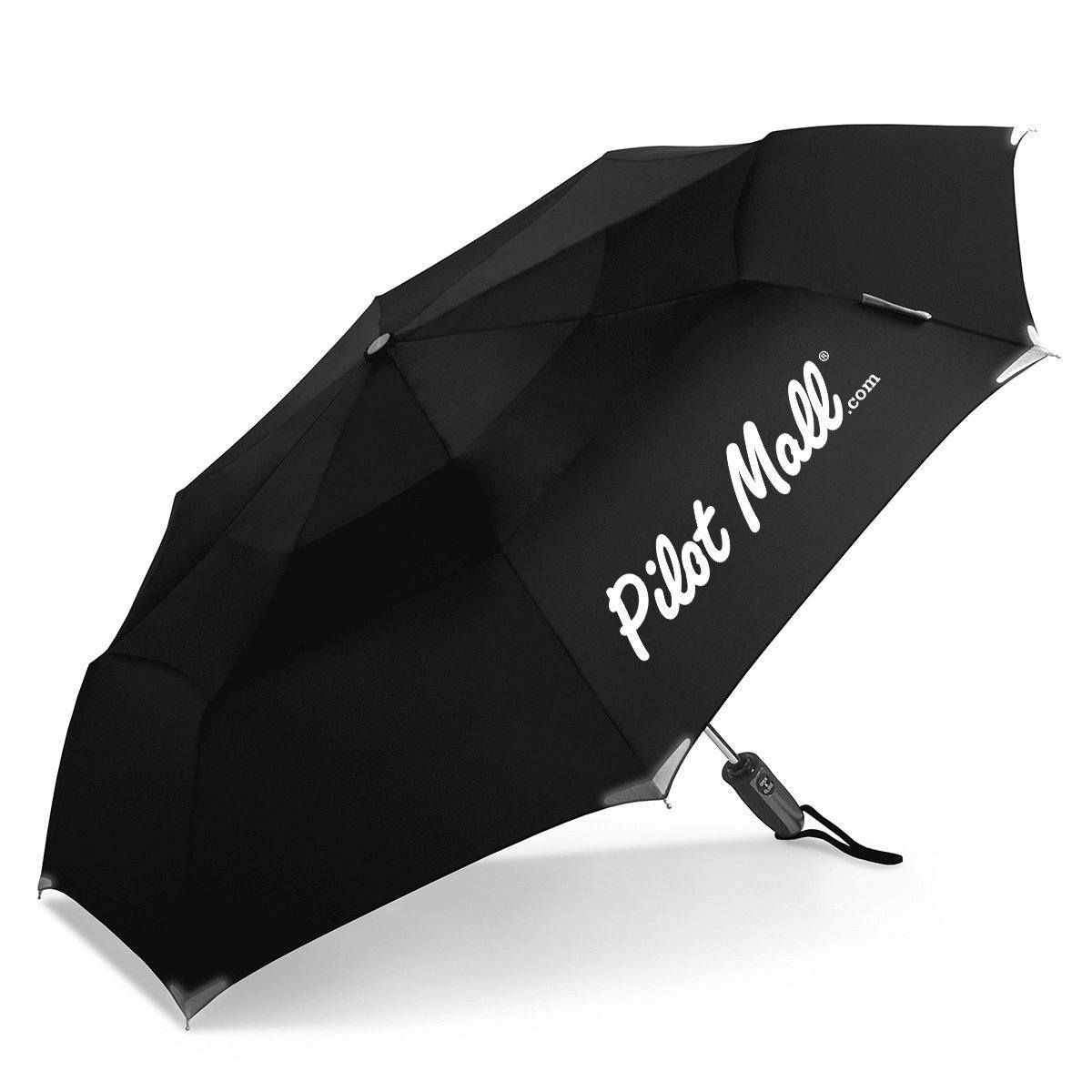 PilotMall.com Promotional Products PilotMall.com WalkSafe® Vented Auto Open/Auto Close Compact Safety Umbrella