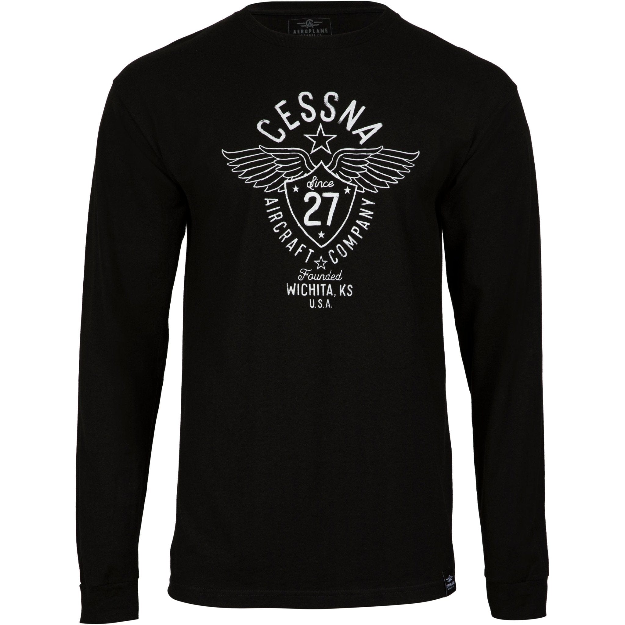 Aeroplane Apparel Company Shirts Small / Black Cessna Sketch Officially Licensed Long Sleeve T-Shirt