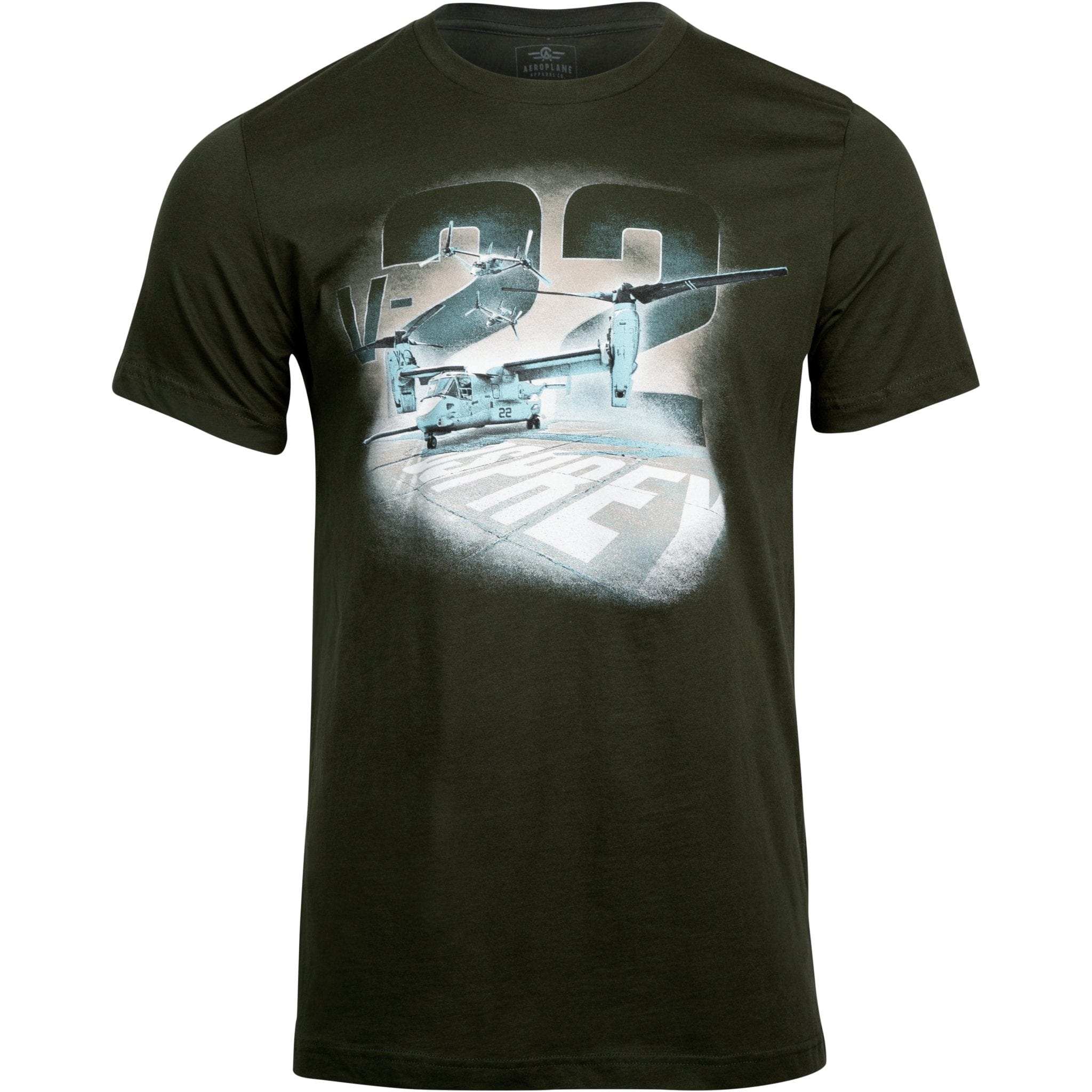 Aeroplane Apparel Company Shirts Small / Dark Olive V-22 Osprey Officially Licensed Aeroplane Apparel Co. Men's T-Shirt