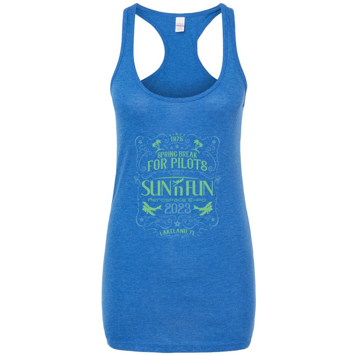 SUN 'n FUN Shirts Small / Heather Royal Whiskey SUN 'n FUN 2023 Women's Racerback Tanktop