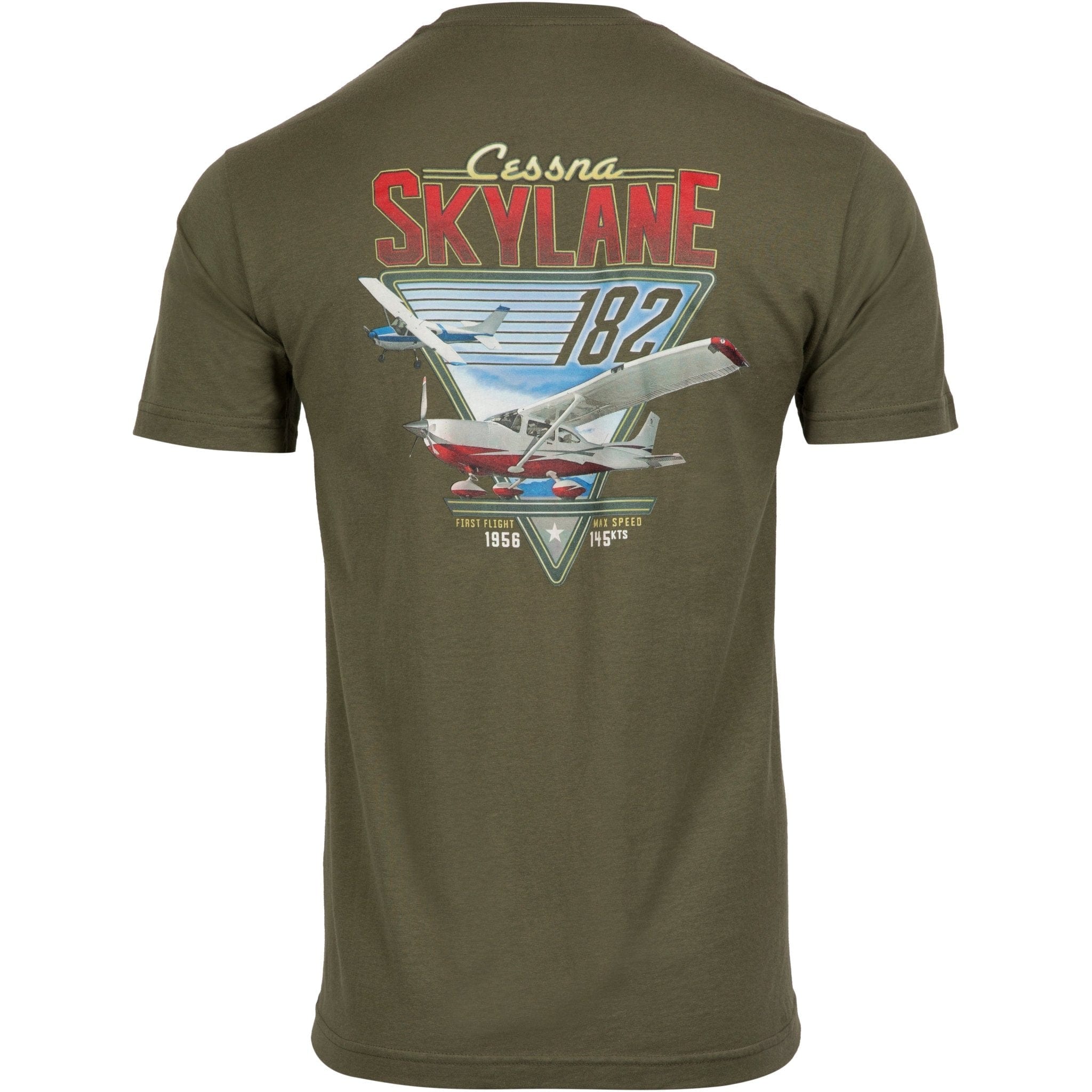 Aeroplane Apparel Company Shirts Small / Military Green Cessna 182 Officially Licensed T-Shirt