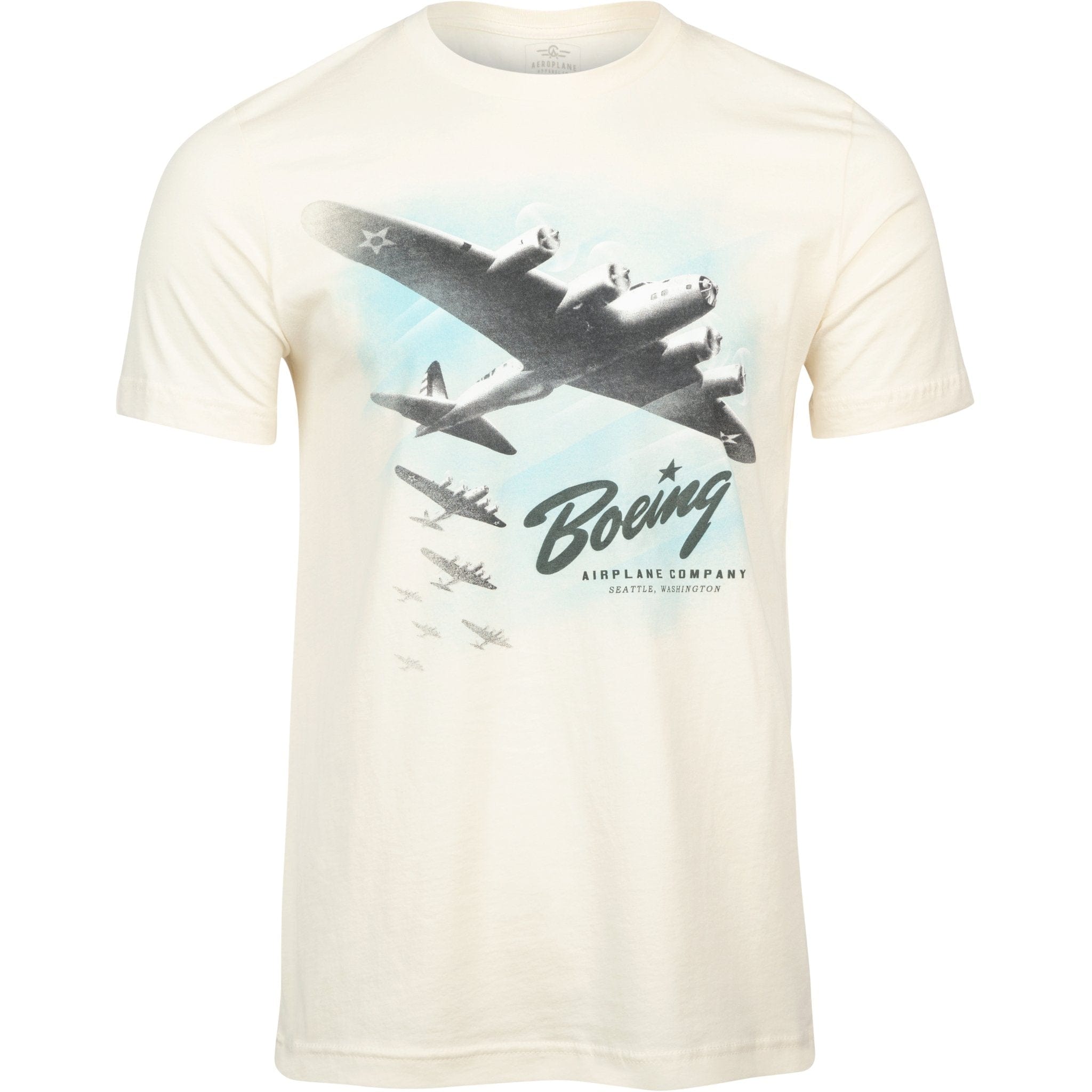 Aeroplane Apparel Company Shirts Small / Natural Boeing B-17 Flying Fortress Ad Officially Licensed Aeroplane Apparel Co. Men's T-Shirt