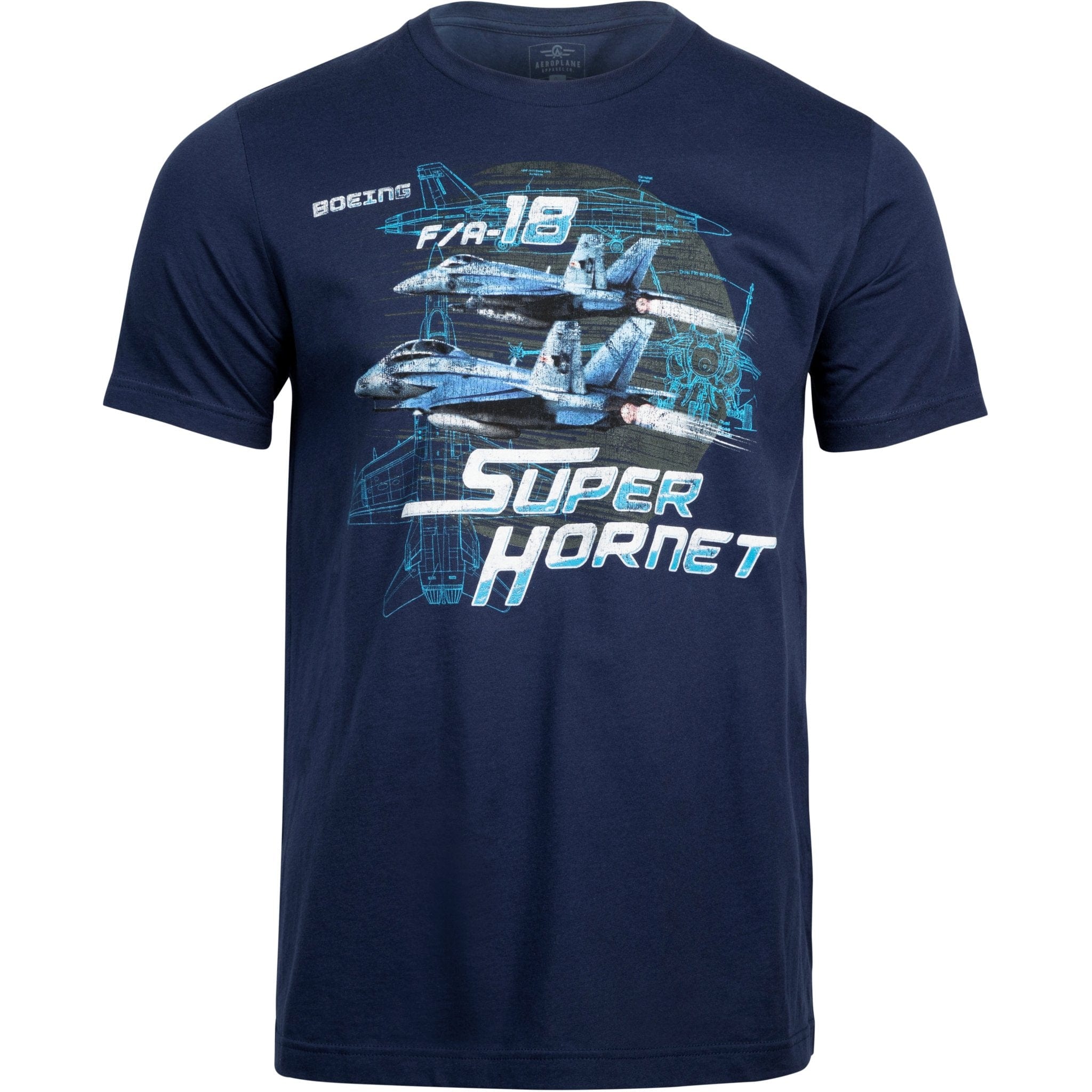 Aeroplane Apparel Company Shirts Small / Navy F/A-18 Super Hornet Officially Licensed Aeroplane Apparel Co. Men's T-Shirt