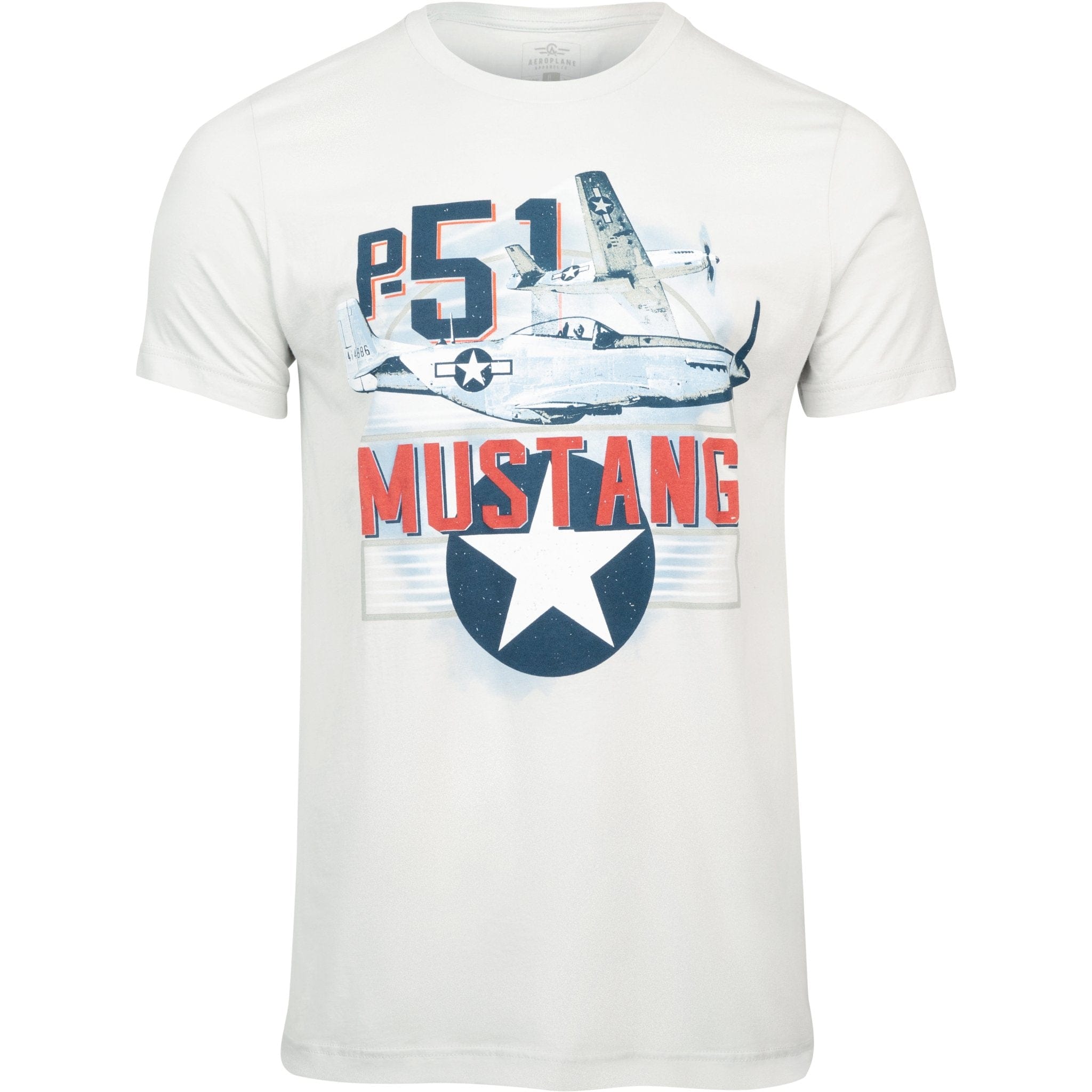 Aeroplane Apparel Company Shirts Small / Silver P-51 Mustang Officially Licensed Aeroplane Apparel Co. Men's T-Shirt