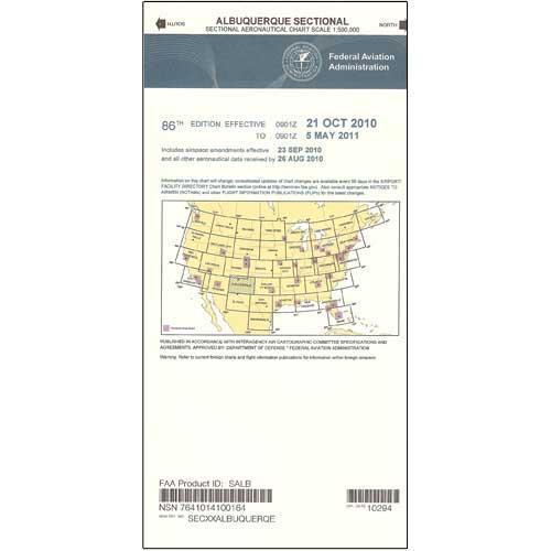 AeroNav Products VFR Sectional Aeronautical Charts FAA Albuquerque Sectional - 02/20/25 thru 04/17/25