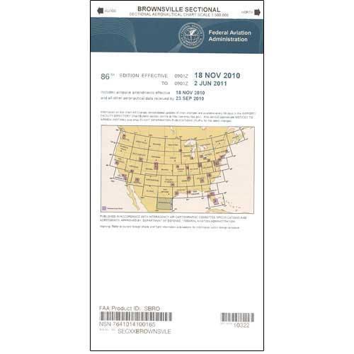 AeroNav Products VFR Sectional Aeronautical Charts FAA Brownsville Sectional - 02/20/25 thru 04/17/25