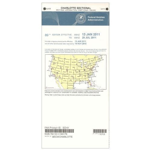 AeroNav Products VFR Sectional Aeronautical Charts FAA Charlotte Sectional - 02/20/25 thru 04/17/25