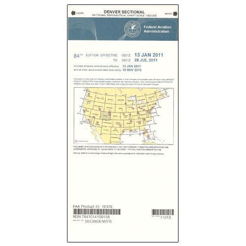 AeroNav Products VFR Sectional Aeronautical Charts FAA Denver Sectional - 02/20/25 thru 04/17/25