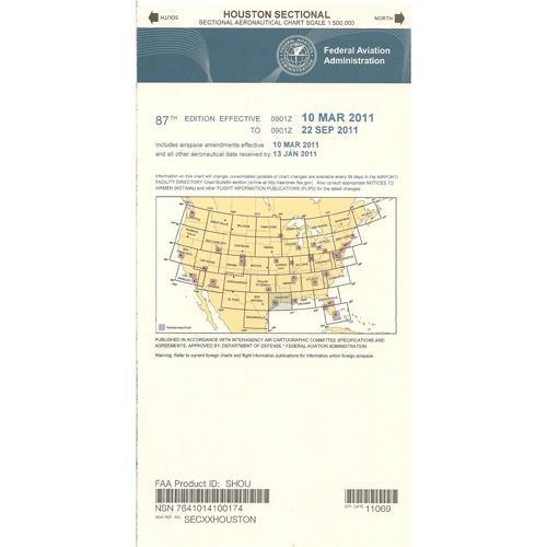 AeroNav Products VFR Sectional Aeronautical Charts FAA Houston Sectional - 02/20/25 thru 04/17/25