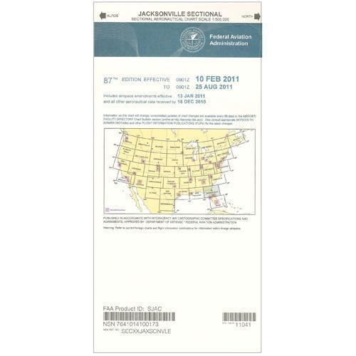 AeroNav Products VFR Sectional Aeronautical Charts FAA Jacksonville Sectional - 02/20/25 thru 04/17/25