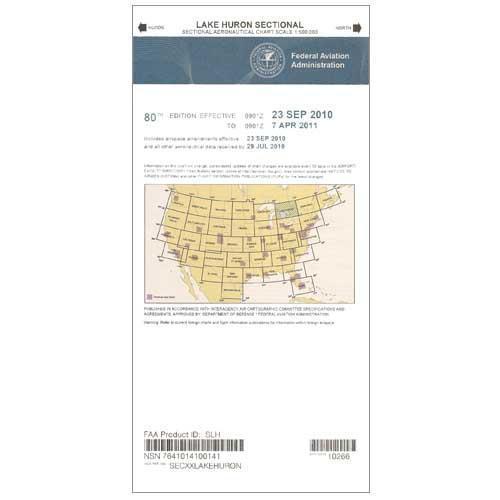 AeroNav Products VFR Sectional Aeronautical Charts FAA Lake Huron Sectional - 02/20/25 thru 04/17/25