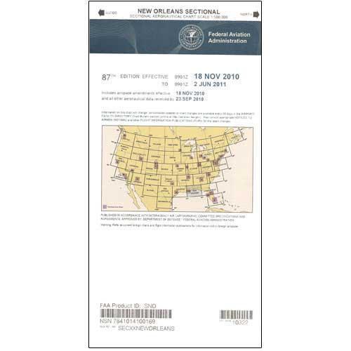 AeroNav Products VFR Sectional Aeronautical Charts FAA New Orleans Sectional - 02/20/25 thru 04/17/25