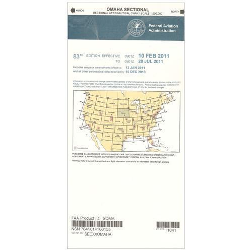 AeroNav Products VFR Sectional Aeronautical Charts FAA Omaha Sectional - 02/20/25 thru 04/17/25