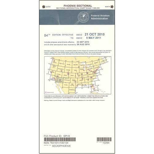 AeroNav Products VFR Sectional Aeronautical Charts FAA Phoenix Sectional - 02/20/25 thru 04/17/25