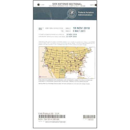 AeroNav Products VFR Sectional Aeronautical Charts FAA San Antonio Sectional - 02/20/25 thru 04/17/25