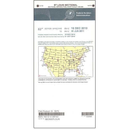 AeroNav Products VFR Sectional Aeronautical Charts FAA St Louis Sectional - 02/20/25 thru 04/17/25