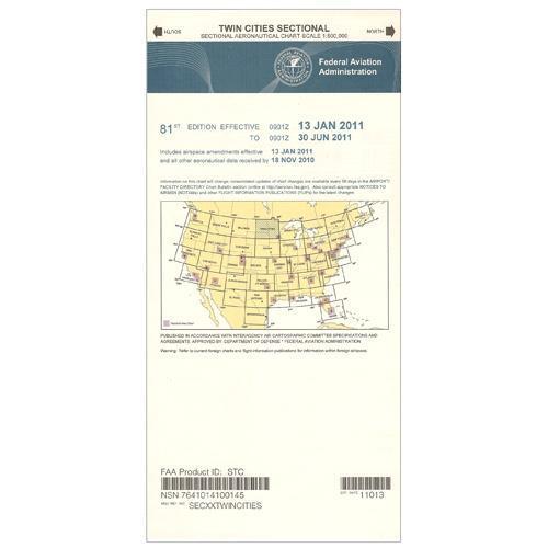 AeroNav Products VFR Sectional Aeronautical Charts FAA Twin Cities Sectional - 02/20/25 thru 04/17/25