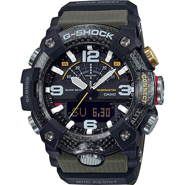 Casio Watches Casio Mudmaster G-Shock with Quad Sensor Green Resin Watch GGB100-1A3