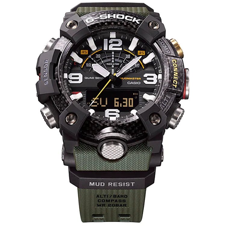 Casio Watches Casio Mudmaster G-Shock with Quad Sensor Green Resin Watch GGB100-1A3